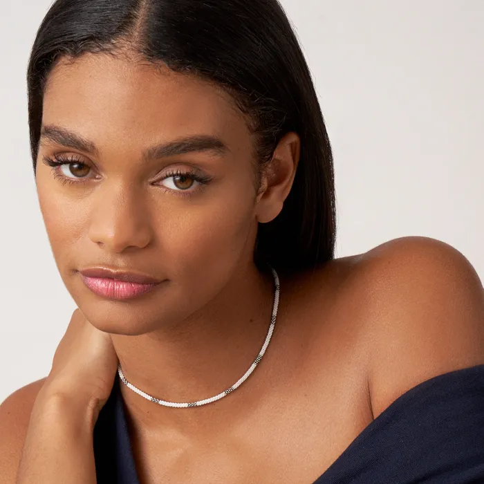 LAGOS White Caviar White Silver Station Ceramic Beaded Necklace 3mm Necklaces LAGOS White Caviar White Silver Station Ceramic Beaded Necklace 3mm Necklaces