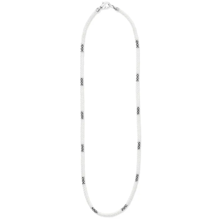 LAGOS White Caviar White Silver Station Ceramic Beaded Necklace 3mm Necklaces LAGOS White Caviar White Silver Station Ceramic Beaded Necklace 3mm Necklaces