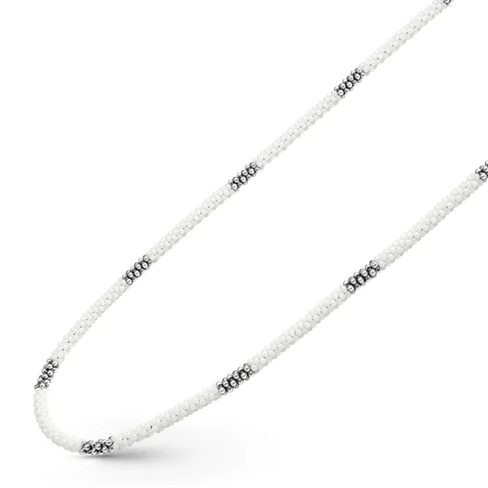 LAGOS White Caviar White Silver Station Ceramic Beaded Necklace 3mm Necklaces LAGOS White Caviar White Silver Station Ceramic Beaded Necklace 3mm Necklaces