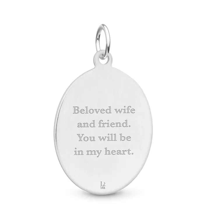 Legacy Touch Necklaces 14k White Gold Oval Pendant