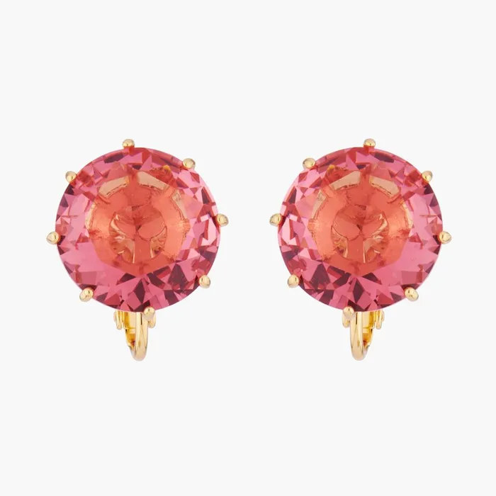 Les Nereides Earrings Les Nereides Pink Peach Round Stone La Diamantine Multicoloured ClipOn Earrings Les Nereides Earrings Les Nereides Pink Peach Round Stone La Diamantine Multicoloured ClipOn Earrings