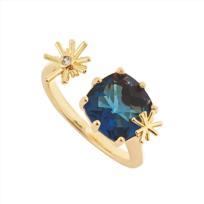 Les Nereides Les Nereides Gold stars and square stone adjustable Ring Rings