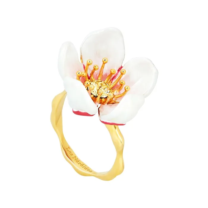 Les Nereides Rings Les Nereides Japanese White Cherry Blossom And Petals Adjustable Ring Les Nereides Rings Les Nereides Japanese White Cherry Blossom And Petals Adjustable Ring