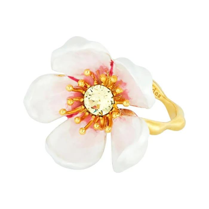 Les Nereides Rings Les Nereides Japanese White Cherry Blossom And Petals Adjustable Ring Les Nereides Rings Les Nereides Japanese White Cherry Blossom And Petals Adjustable Ring