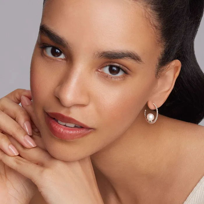 Luna Pearl Hoop Earring LAGOS Earrings Luna Pearl Hoop Earring LAGOS Earrings