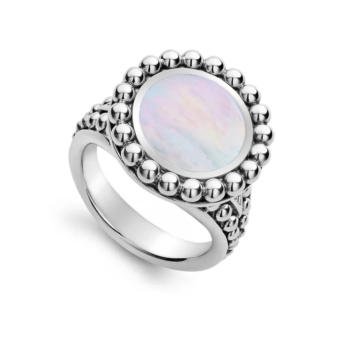 Maya Mother of Pearl Circle Ring Lagos Rings
