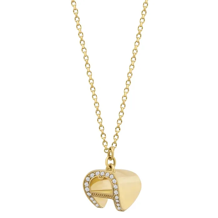 Necklaces Aigner Aigner Necklace Gold Plated With Solid Logo Heart Pendant Design Necklaces Aigner Aigner Necklace Gold Plated With Solid Logo Heart Pendant Design