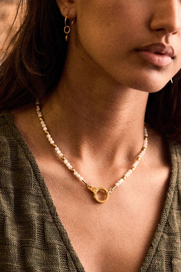 Necklaces Air Anchor Tiny Treasure Beaded Gemstone Necklace