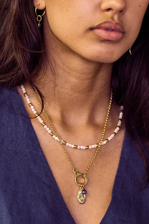Necklaces Air Anchor Tiny Treasure Beaded Gemstone Necklace