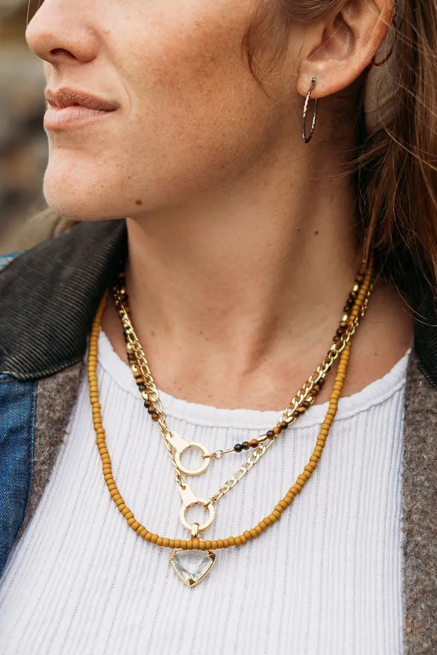 Necklaces Air Anchor Tiny Treasure Beaded Gemstone Necklace
