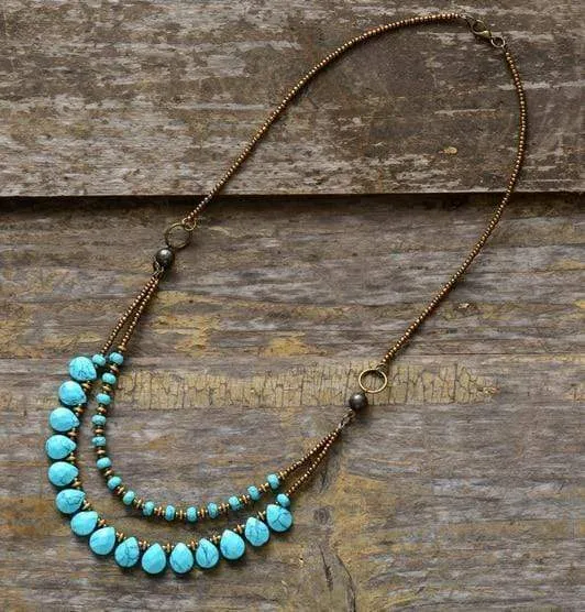 Necklaces Aquamarine Teardrops Necklace WickedAF