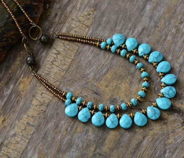 Necklaces Aquamarine Teardrops Necklace WickedAF