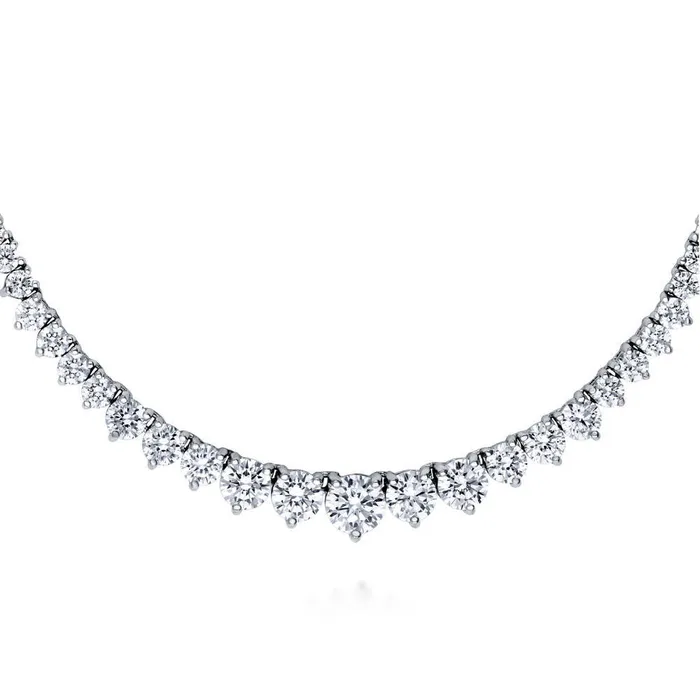Necklaces BERRICLE Graduated CZ Necklace and Earrings in Sterling Silver