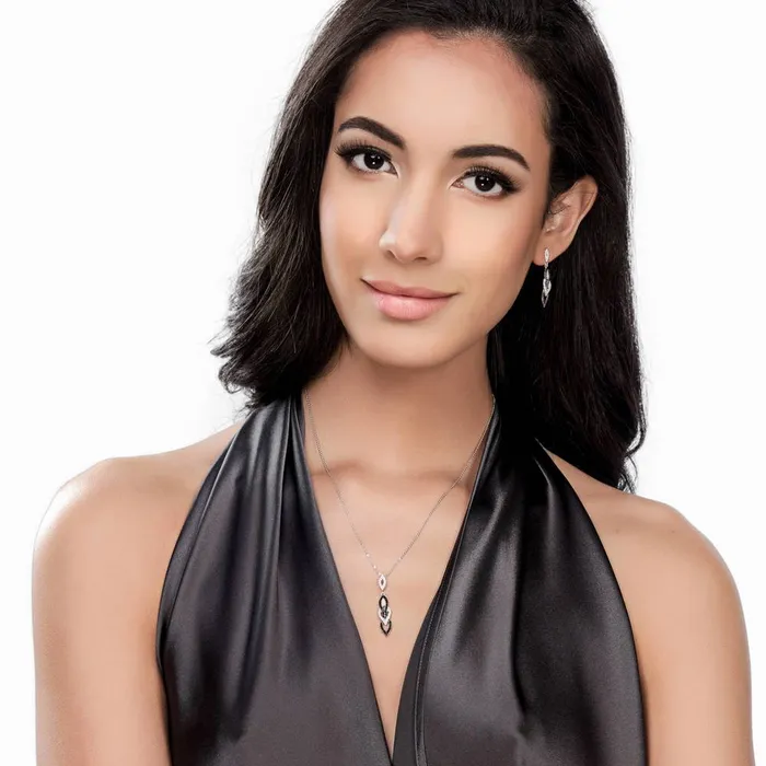 Necklaces Black White CZ Necklace in Sterling Silver BERRICLE