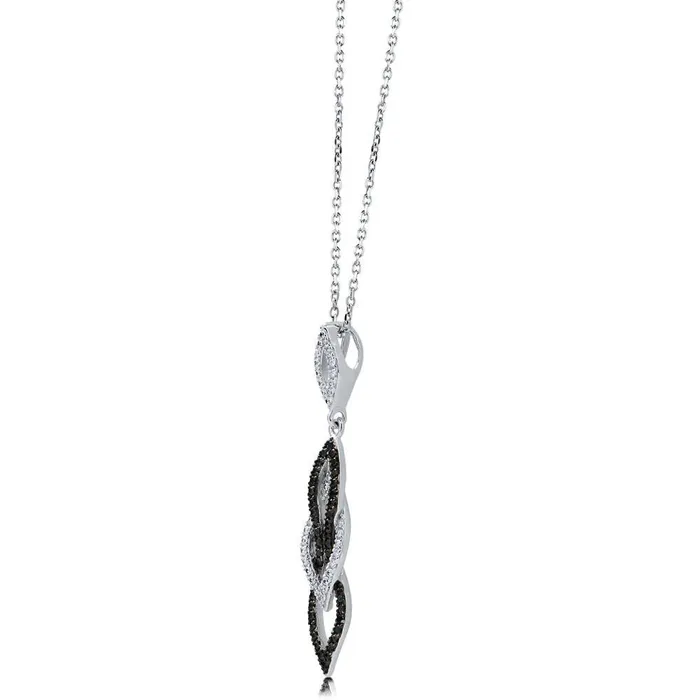 Necklaces Black White CZ Necklace in Sterling Silver BERRICLE