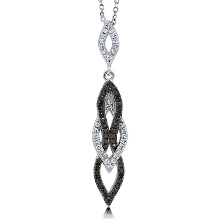 Necklaces Black White CZ Necklace in Sterling Silver BERRICLE
