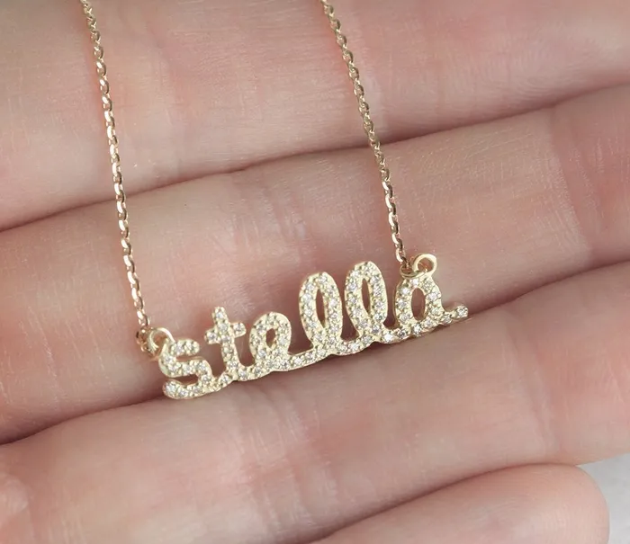 Necklaces Diamond Name Necklace Personalized Necklace capucinne