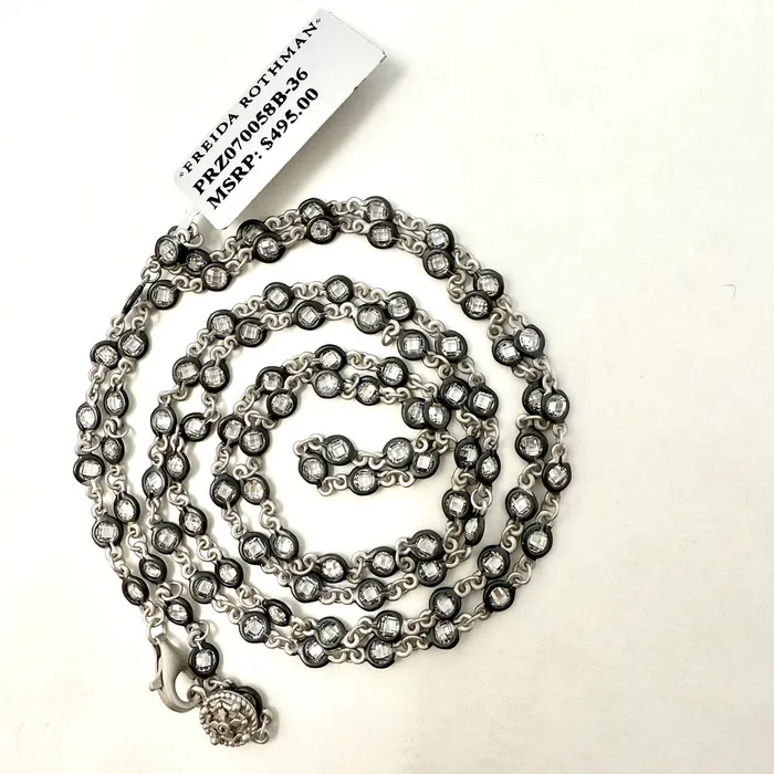 Necklaces Freida Rothman Freida Rothman Faceted Stone Wrap Chain Necklace