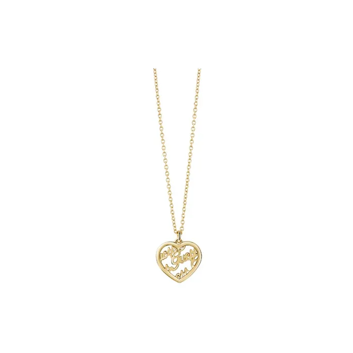 Necklaces Guess Guess Necklace Ip Gold Heart Pendant Design