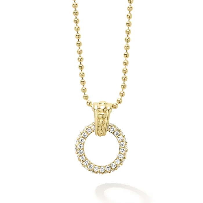Necklaces LAGOS Meridian 18K Gold Diamond Circle Pendant Necklace
