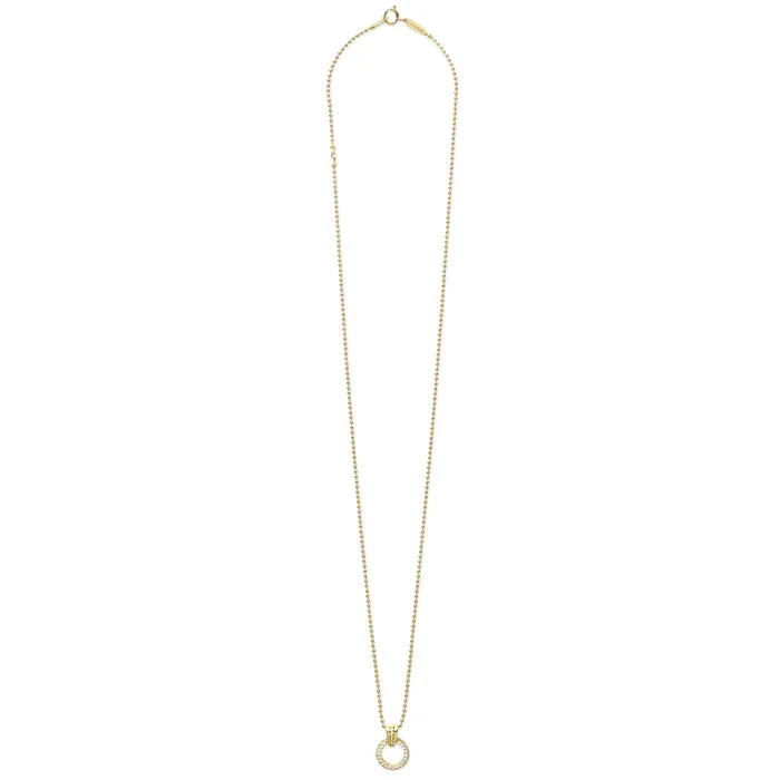 Necklaces LAGOS Meridian 18K Gold Diamond Circle Pendant Necklace Necklaces LAGOS Meridian 18K Gold Diamond Circle Pendant Necklace