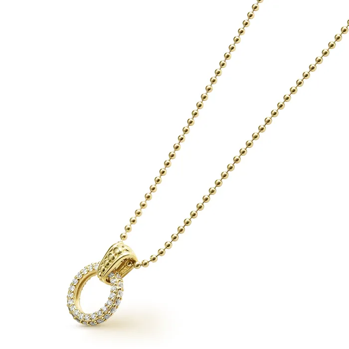 Necklaces LAGOS Meridian 18K Gold Diamond Circle Pendant Necklace Necklaces LAGOS Meridian 18K Gold Diamond Circle Pendant Necklace