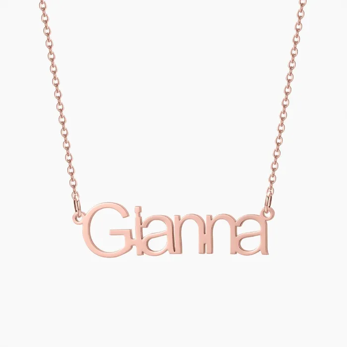 Necklaces NovaLico Personalized Custom Sleek Bold Name Necklace