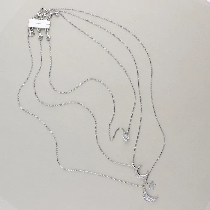 Necklaces Triple Necklace Layering Clasp 2 Piece BERRICLE