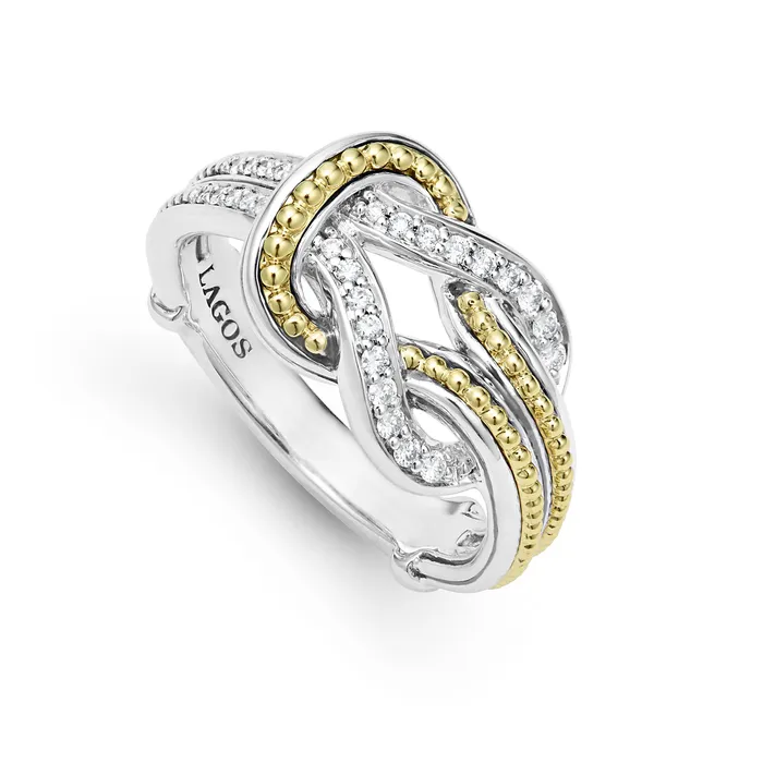 Newport TwoTone Knot Diamond Ring LAGOS Rings