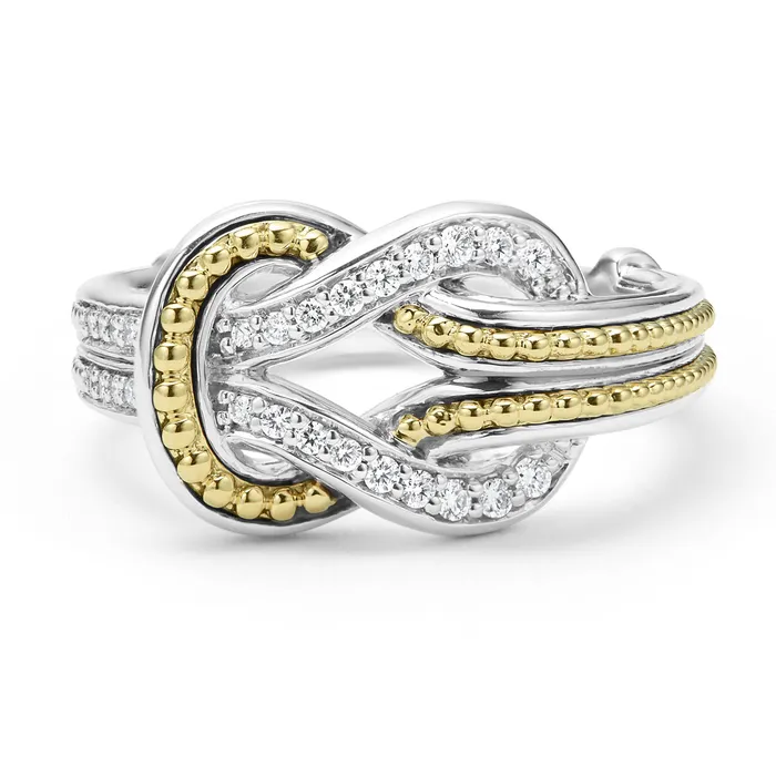 Newport TwoTone Knot Diamond Ring LAGOS Rings Newport TwoTone Knot Diamond Ring LAGOS Rings