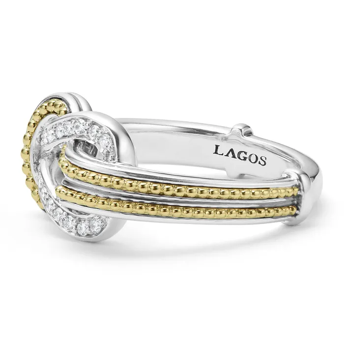 Newport TwoTone Knot Diamond Ring LAGOS Rings Newport TwoTone Knot Diamond Ring LAGOS Rings