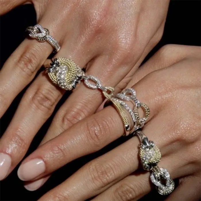 Newport TwoTone Knot Diamond Ring LAGOS Rings Newport TwoTone Knot Diamond Ring LAGOS Rings