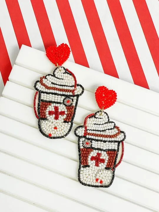 Nurse Fuel Beaded Dangle Earrings Prep Obsessed TL Earrings Nurse Fuel Beaded Dangle Earrings Prep Obsessed TL Earrings