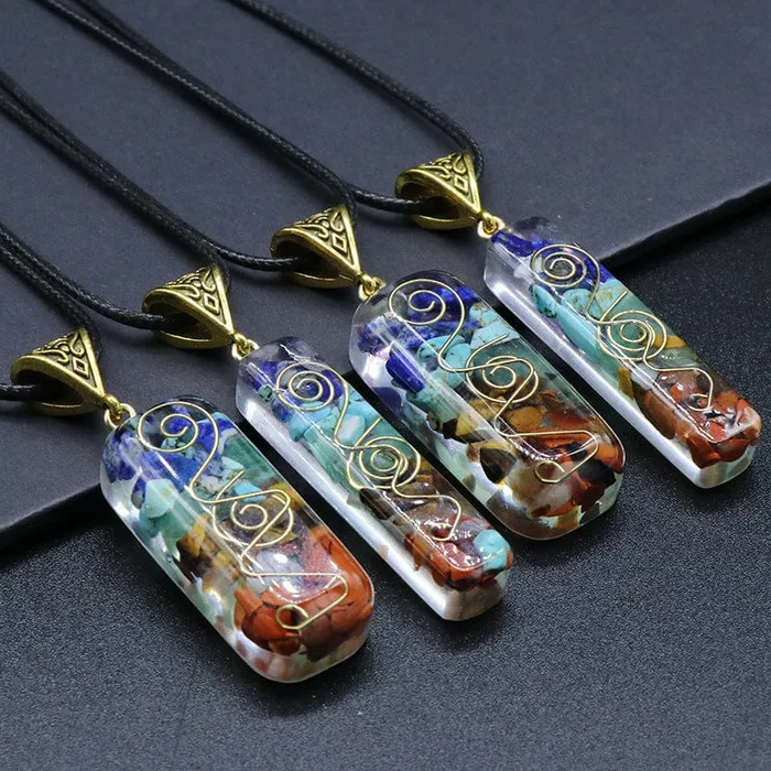 Orgone Seven Chakras Energy Pendant Necklace wickedafstore Necklaces