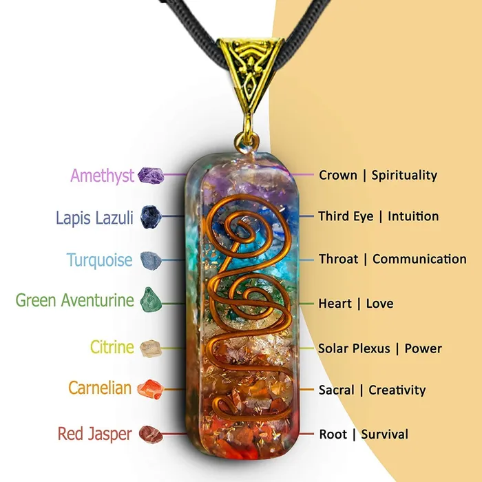 Orgone Seven Chakras Energy Pendant Necklace wickedafstore Necklaces