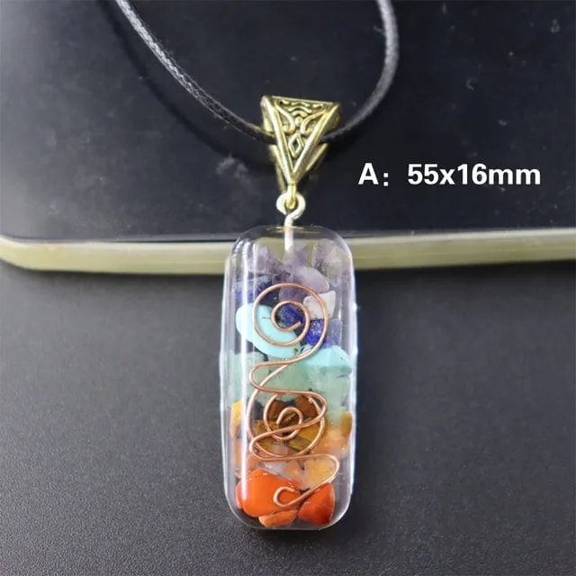 Orgone Seven Chakras Energy Pendant Necklace wickedafstore Necklaces