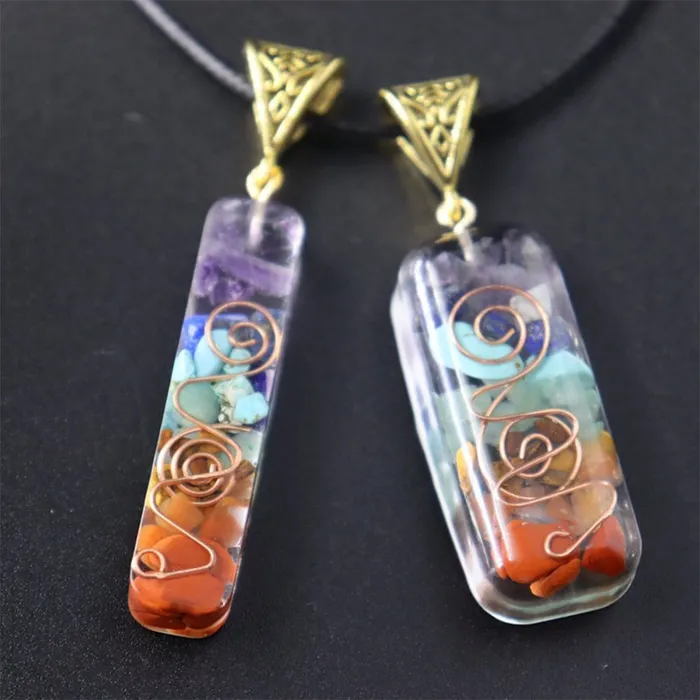 Orgone Seven Chakras Energy Pendant Necklace wickedafstore Necklaces