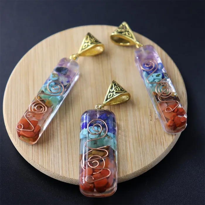 Orgone Seven Chakras Energy Pendant Necklace wickedafstore Necklaces