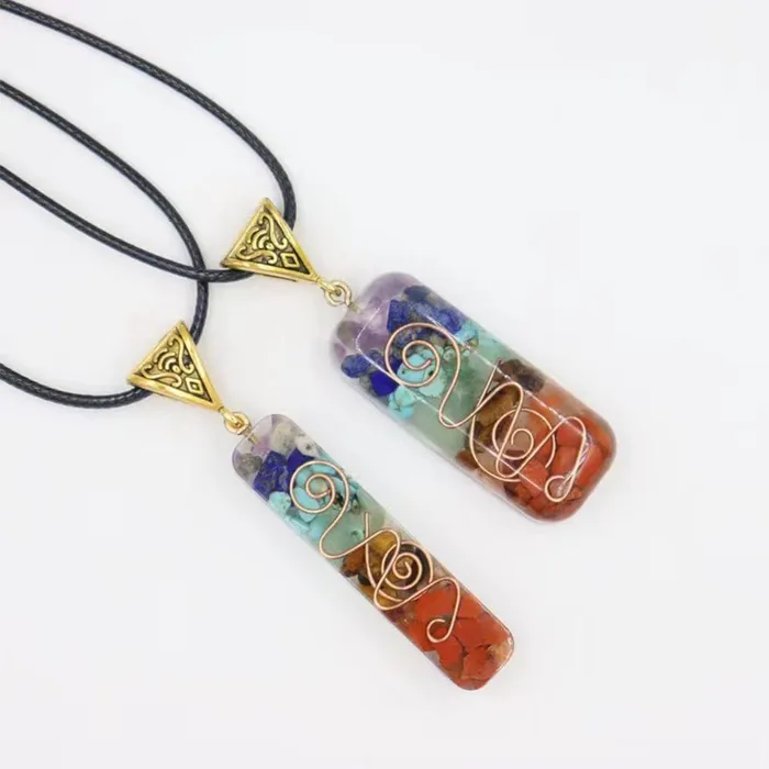 Orgone Seven Chakras Energy Pendant Necklace wickedafstore Necklaces