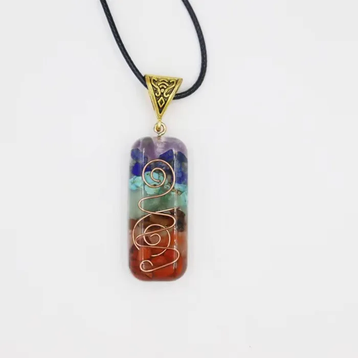 Orgone Seven Chakras Energy Pendant Necklace wickedafstore Necklaces