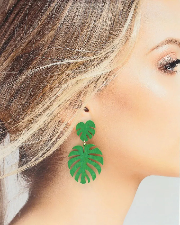Pink Sparkle Palm Leaf Earrings 07162024 Earrings Pink Sparkle Palm Leaf Earrings 07162024 Earrings