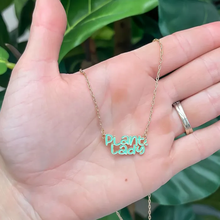 Plant Lady Enamel Pendant Necklace Prep Obsessed ESS Necklaces