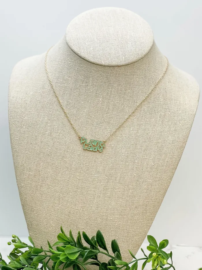 Plant Lady Enamel Pendant Necklace Prep Obsessed ESS Necklaces Plant Lady Enamel Pendant Necklace Prep Obsessed ESS Necklaces