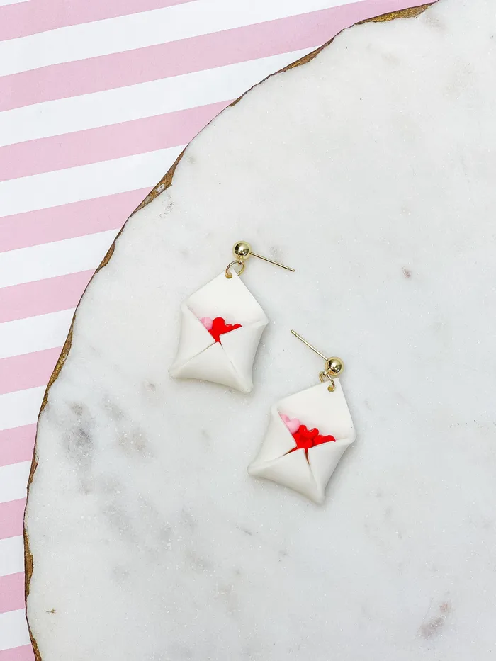 Prep Obsessed FP Earrings Love Notes Clay Dangle Earrings