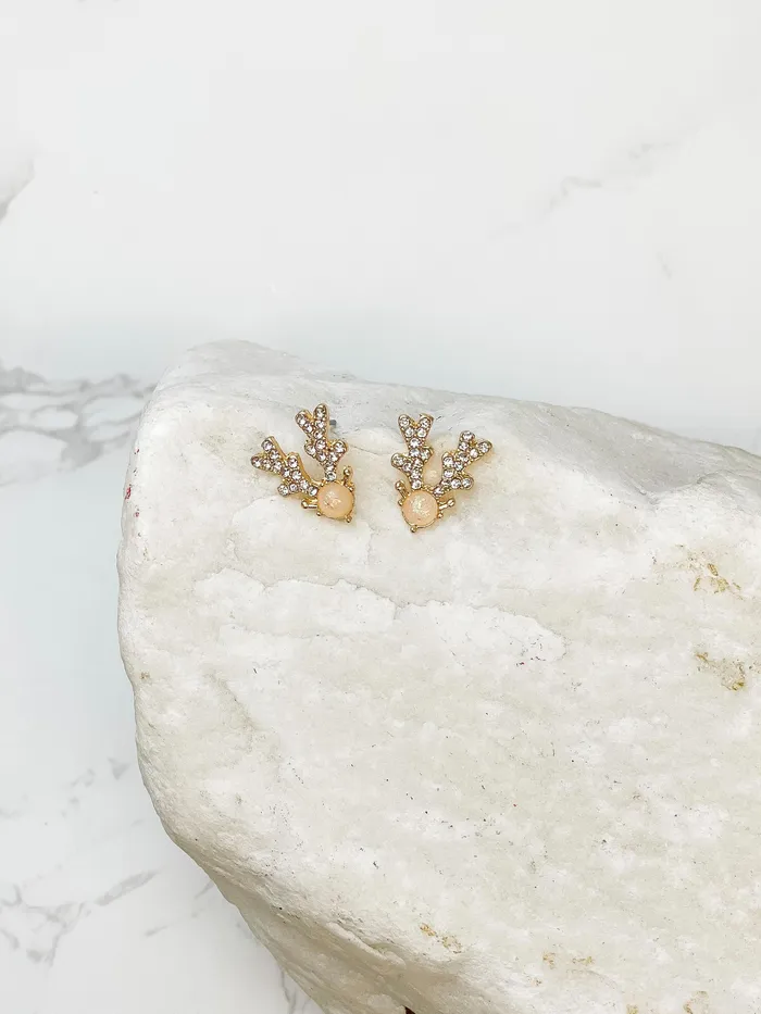 Prep Obsessed PR Earrings Opal Reindeer Stud Earrings