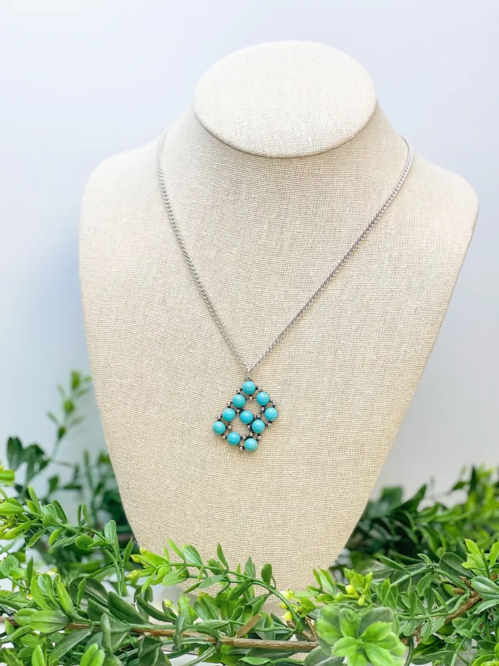 Prep Obsessed TL Turquoise SemiPrecious Initial Pendant Necklaces Necklaces