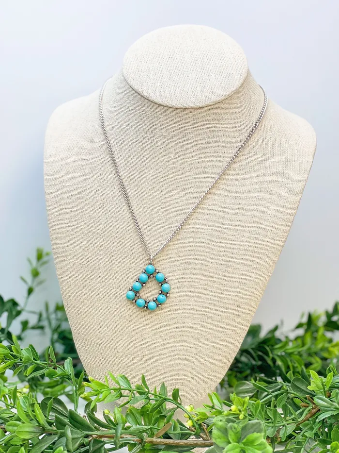 Prep Obsessed TL Turquoise SemiPrecious Initial Pendant Necklaces Necklaces