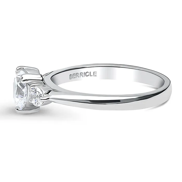 Rings 3Stone Heart 07ct Heart CZ Ring in Sterling Silver BERRICLE