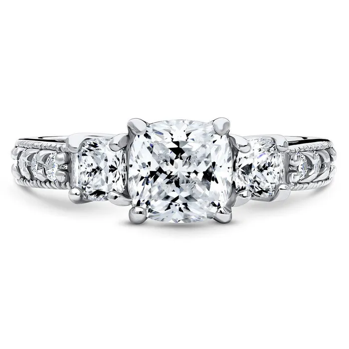 Rings BERRICLE 3Stone 15ct Cushion CZ Ring in Sterling Silver