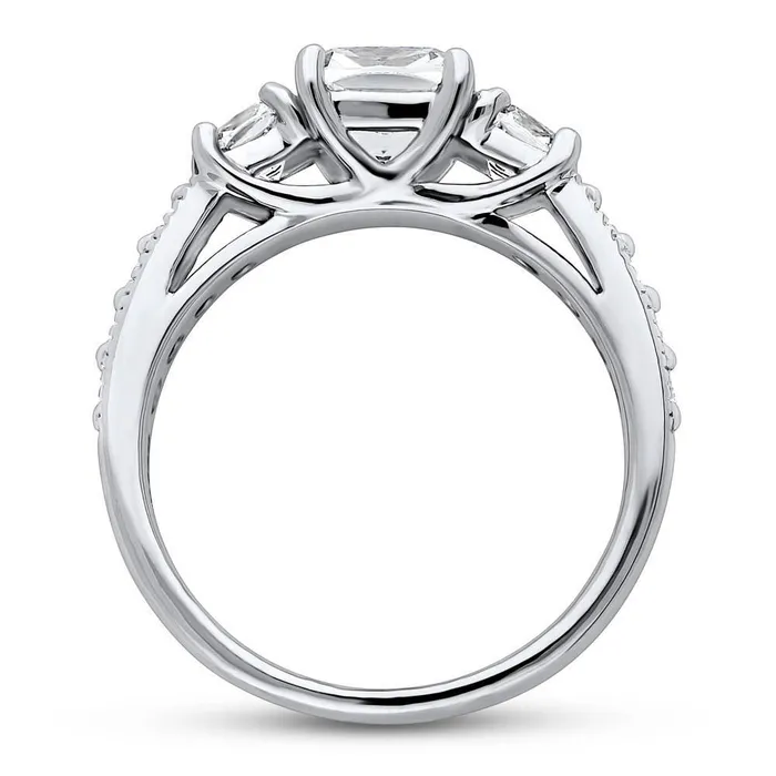 Rings BERRICLE 3Stone 15ct Cushion CZ Ring in Sterling Silver